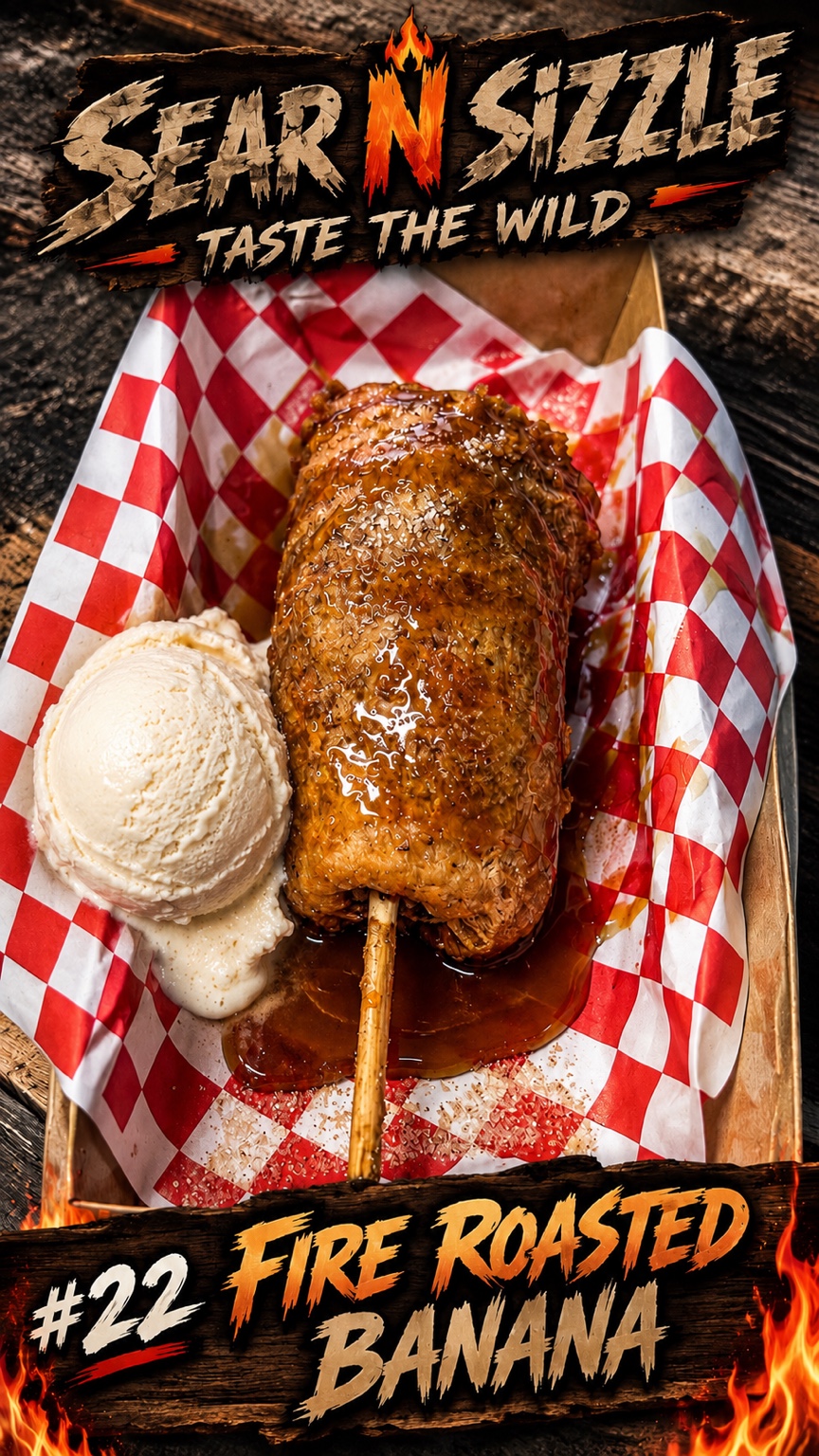 Fire-Roasted Banana number 22 with vanilla ice cream
